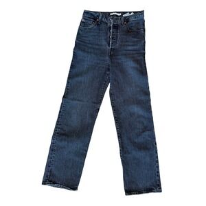 Levi's Premium Ribcage Straight Ankle Jeans Dark Wash High Rise Women 27